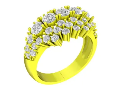 7019 luxury hongkong diamond women ring 3D print model