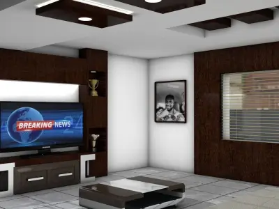 Bedroom design Low-poly 3D model