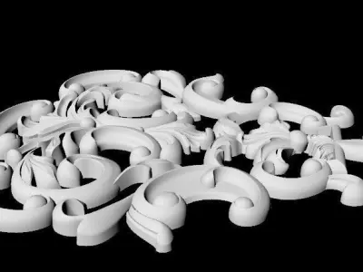 Central decor ornament for furniture 3D model 642