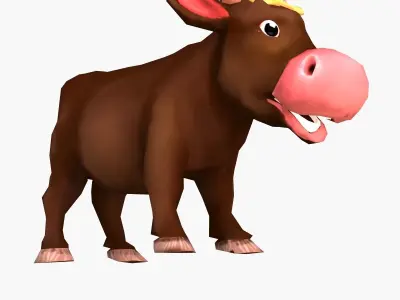Cartoon Calf Low-poly 3D model