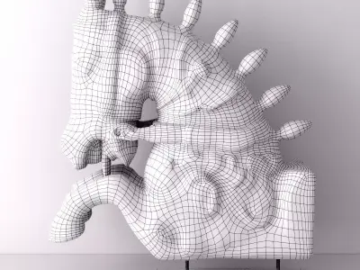 Carved Marwari Jumping Horse 3D model