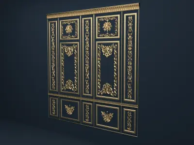 Plaster decorative frame 3D model 02 3D model