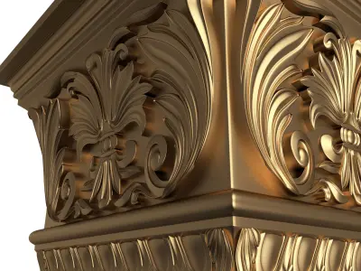 Carved Capital 0502 Low-poly 3D model
