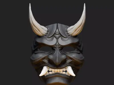 Hannya Samurai Oni Mask 5 3D print model