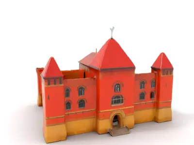Red Brick Castle model pack Low-poly 3D model