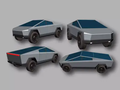Tesla Cybertruck Hypercasual Low-poly 3D model