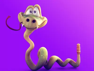 Snake Toon Printable version available 3D model