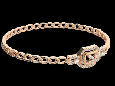 Diamond Bracelet Renders 3dm stl gem map 3D print model