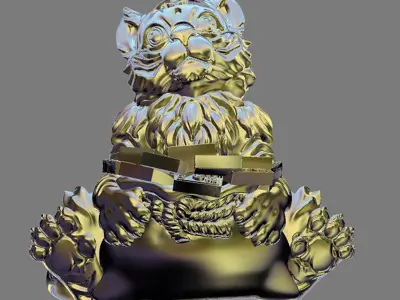 Tiger 2022 model for 3D Cute tiger with money 3D print model