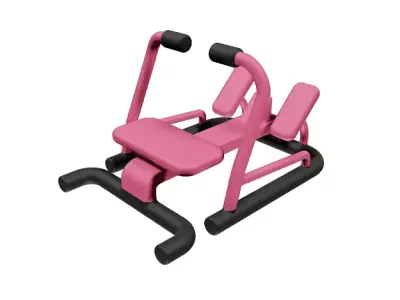 Elegant Gym Rowing Machine Low-poly 3D model