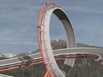 stunt track Low-poly 3D model