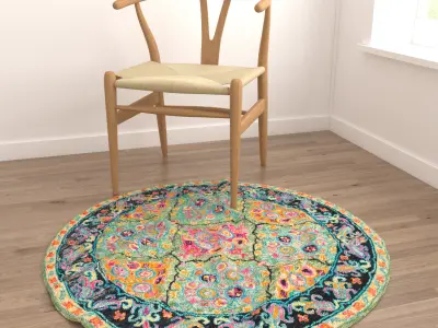 Round Rug Set 25 3D model
