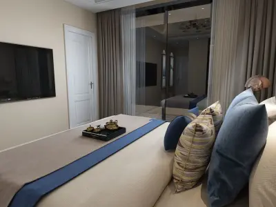 Luxurious 3D Bedroom Design 3D model