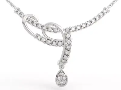 Diamond Teardrop Necklace 3D print model