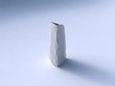 Vase curved tipping triangle with fine organic cells 3D print model