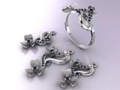 clover flower set  3D Model Pack