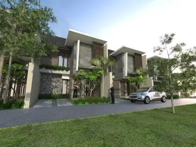 minimalist house design outdoor 3D print model