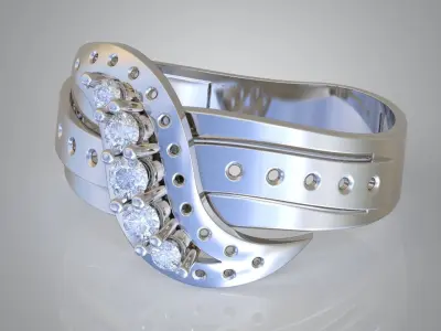 Diamond ring 0357 3D printable model Free 3D print model