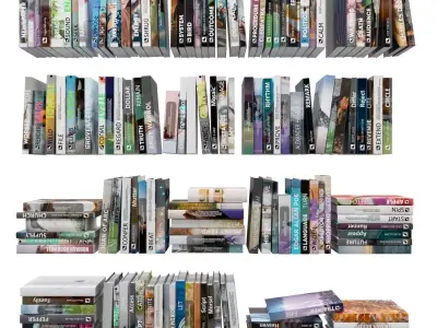 Books 150 pieces 1-6-2 Low-poly 3D model