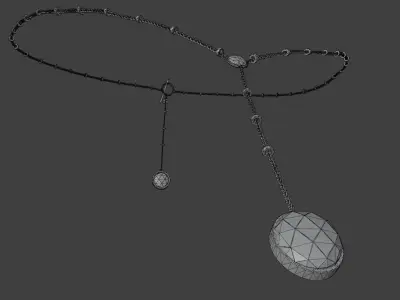 General Sapphire Gem Necklace 3D model