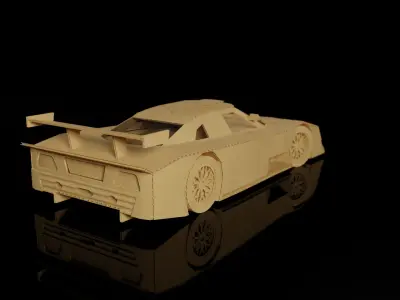 Mercedes-Benz CLK GTR cardboard car 3D model