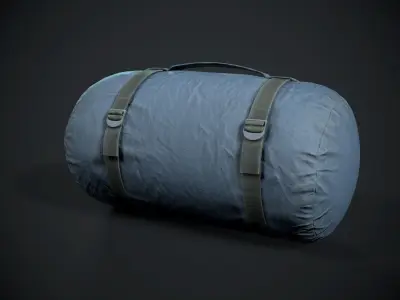 Sleeping bag 2 color options Low-poly 3D model