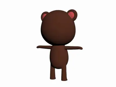 Cartoon Bear Character Low-poly 3D model