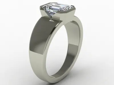 Emerald ring 3D print model purchase
