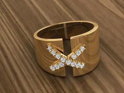 Jewelry Diamond Ring 3D print model 10