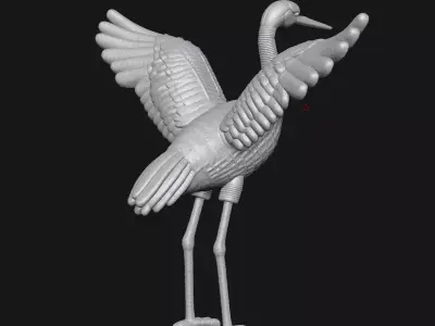 Red-crowned Crane 3D print model