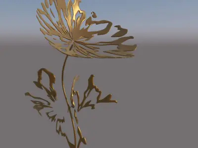 Abstract Sculpture Flower Bronze  3D model
