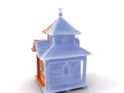 Rustic Wooden Chapel model pack Low-poly 3D model