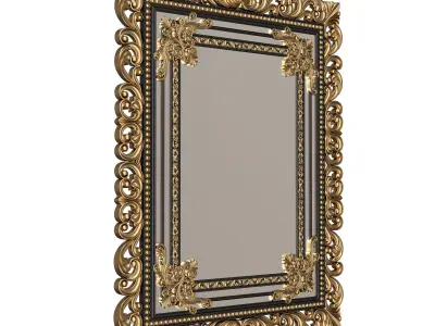 Carved Classic Mirror 09 Low-poly 3D model