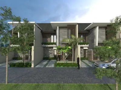 minimalist house design outdoor 3D print model