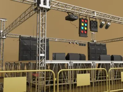 Stage Equipment Mega Pack High Detail 3D model