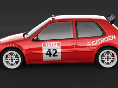 Citroen Saxo VTS Rally Car 3D model
