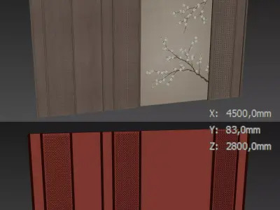 Decorative V73 Wall Panels 3D model