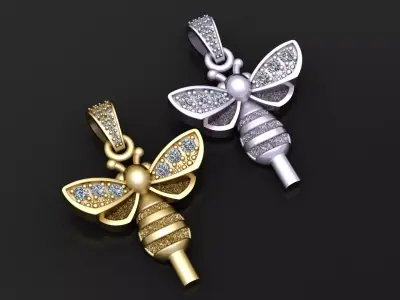 Diamond Bee Pendant 3D print model