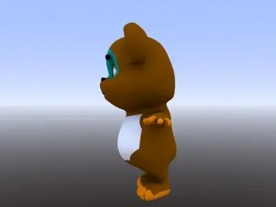 BEAR CARTOON Low-poly 3D model
