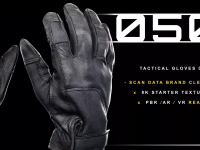 Tactical Gloves 050 Low-poly 3D model