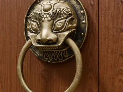 Chinese Style Beast Head Door Knocker 4 - Low Poly PBR Model Low-poly 3D model