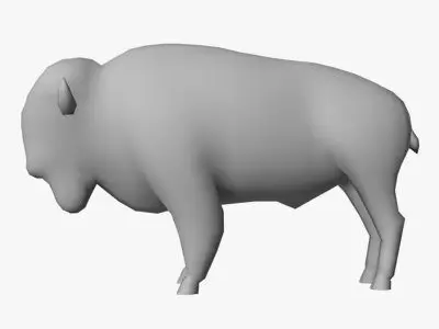 Low Poly Bison Low-poly 3D model