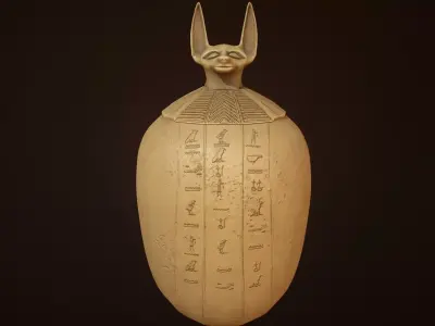 Egyptian canopic vase Low-poly 3D model