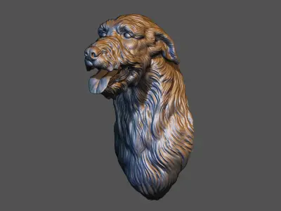 Irish wolfhound bust 3D print model