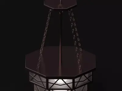 Hanging Pendant Light Low-poly 3D model