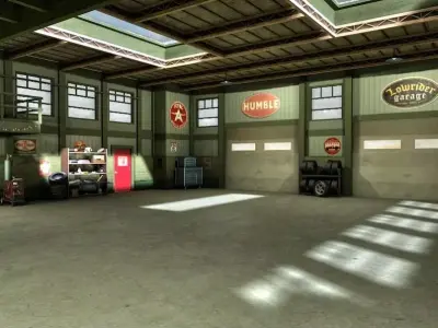 Game Ready Vintage Garage Low-poly 3D model