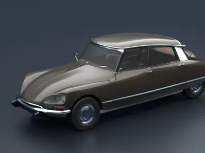 Retro Vehicle  - Citroen DS - Low-poly 3D model