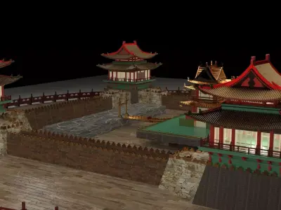 Chinese castle 3D model buy