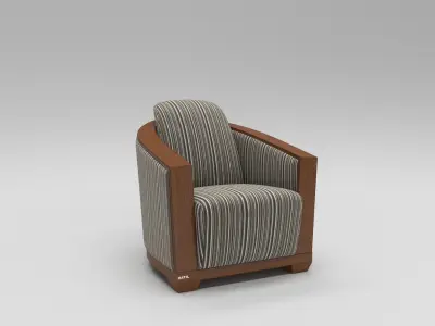 Curved rear sofa 3D model
