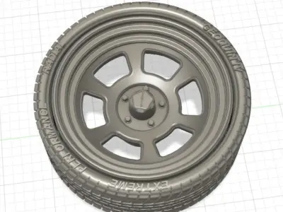 GQ Revolver Wheels Tires and Brakes for 3D Print 3D print model